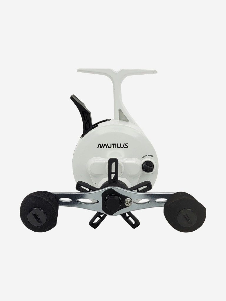 Катушка зимняя Nautilus LIRA # White, катушка для удочки с передним фрикционом