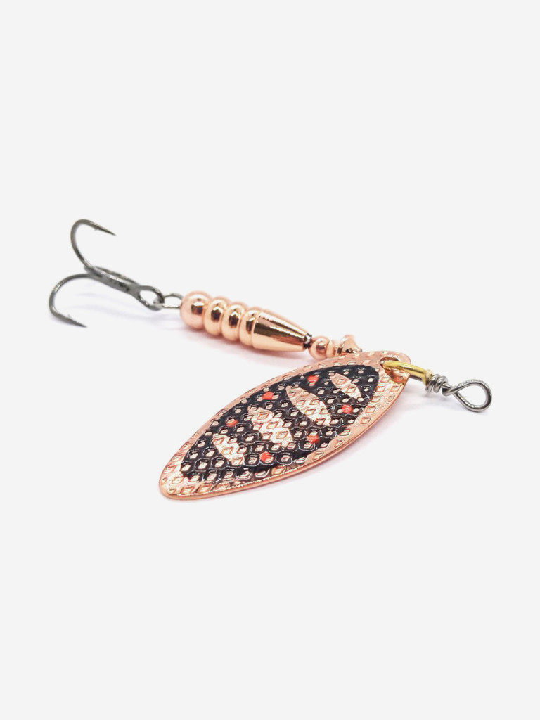 Блесна вращающаяся для рыбалки Mottomo Willow Blade #1 6g Copper 31 для спиннинга. Вертушка на голавля, жереха, щуку