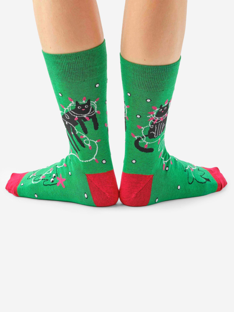 Новогодние носки St.Friday Socks, Гирлянда кота