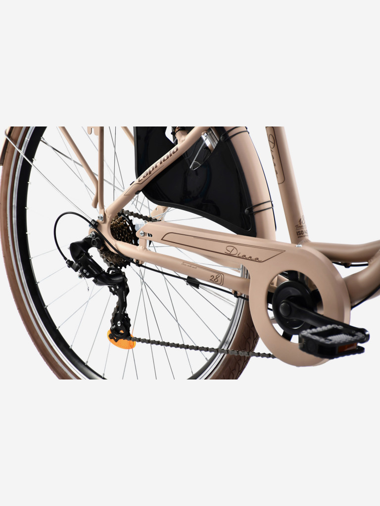 Велосипед CAPRIOLO CITY DIANA STEEL (1 X 6), рама сталь 18'', колёса 28'' (капучино (матовый) - коричневый)