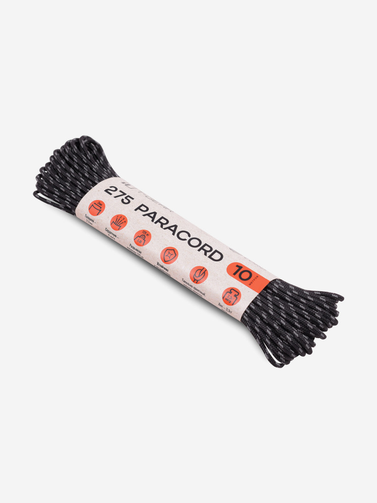 Паракорд 275 T-Gear x CORD nylon 10м световозвращающий (Black)