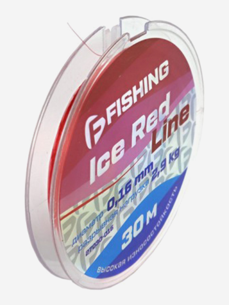 Леска F-FISHING Ice Red Line 30м 0,16мм
