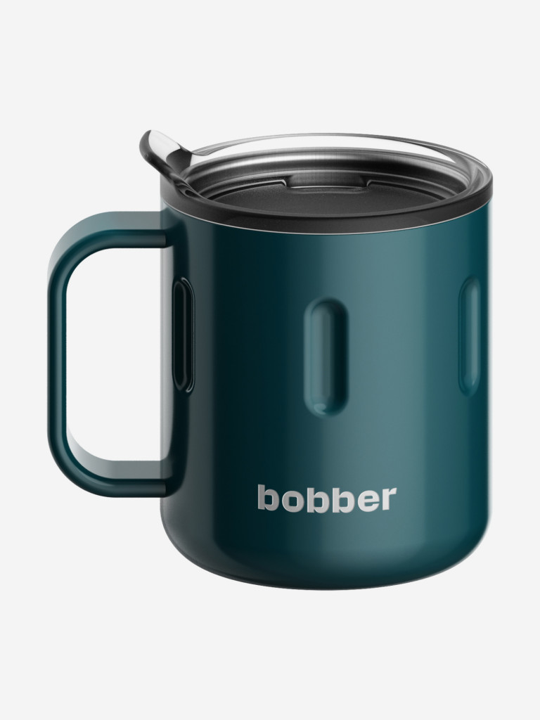 Вакуумная стальная термокружка с крышкой Bobber Mug 300 мл темно-бирюзовый тепло до 2 часов