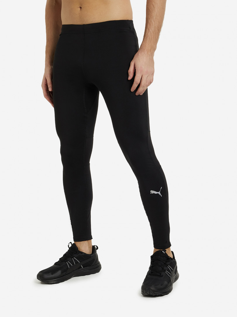 фото Брюки мужские puma run brushed long, черный