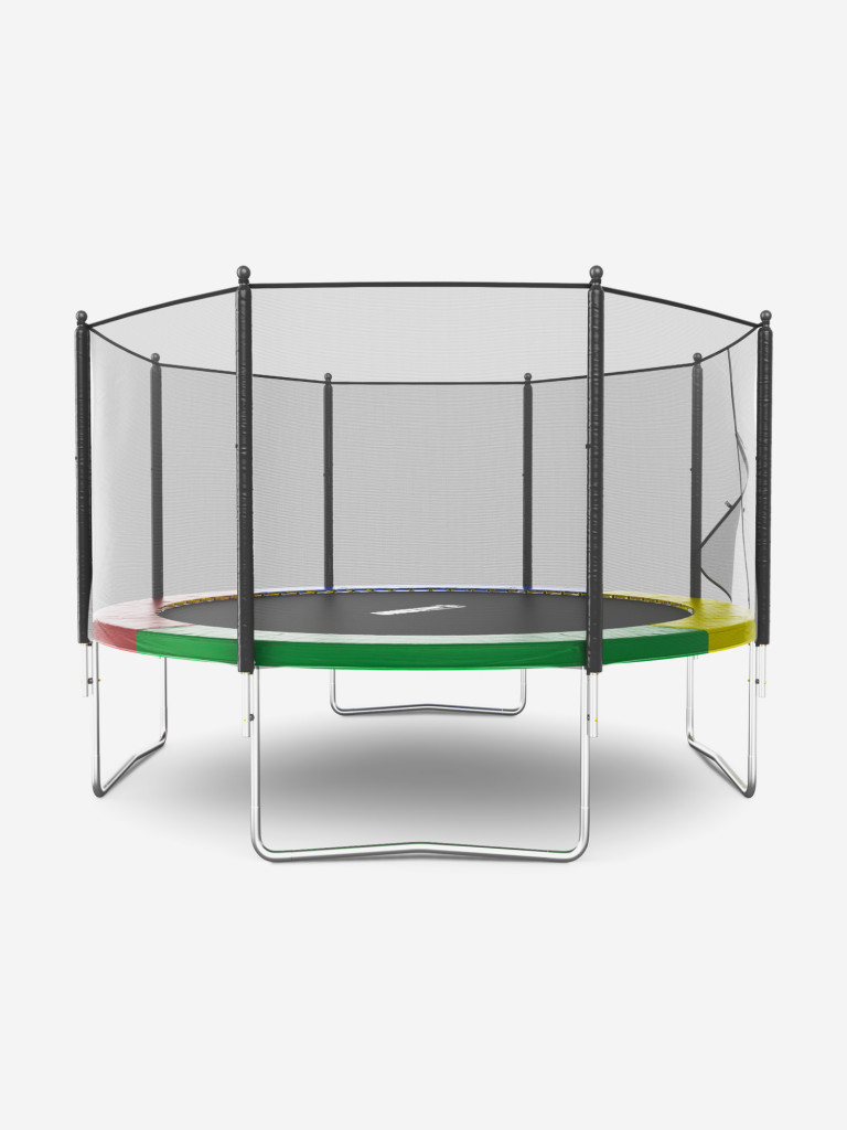 Батут каркасный UNIX Line Simple 12 ft Color с внешней защитной сеткой, общий диаметр 366 см, до 150 кг