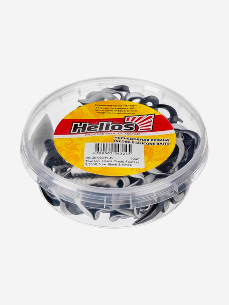 Мягкая приманка Helios Credo Four Tail, 3,35'' / 8,5 см, Black & White, 30 шт (HS-20-023-N-30)