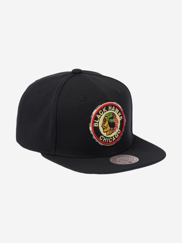 Бейсболка с прямым козырьком MITCHELL NESS HS11482-CBHBLCK Chicago Blackhawks NHL (черный)