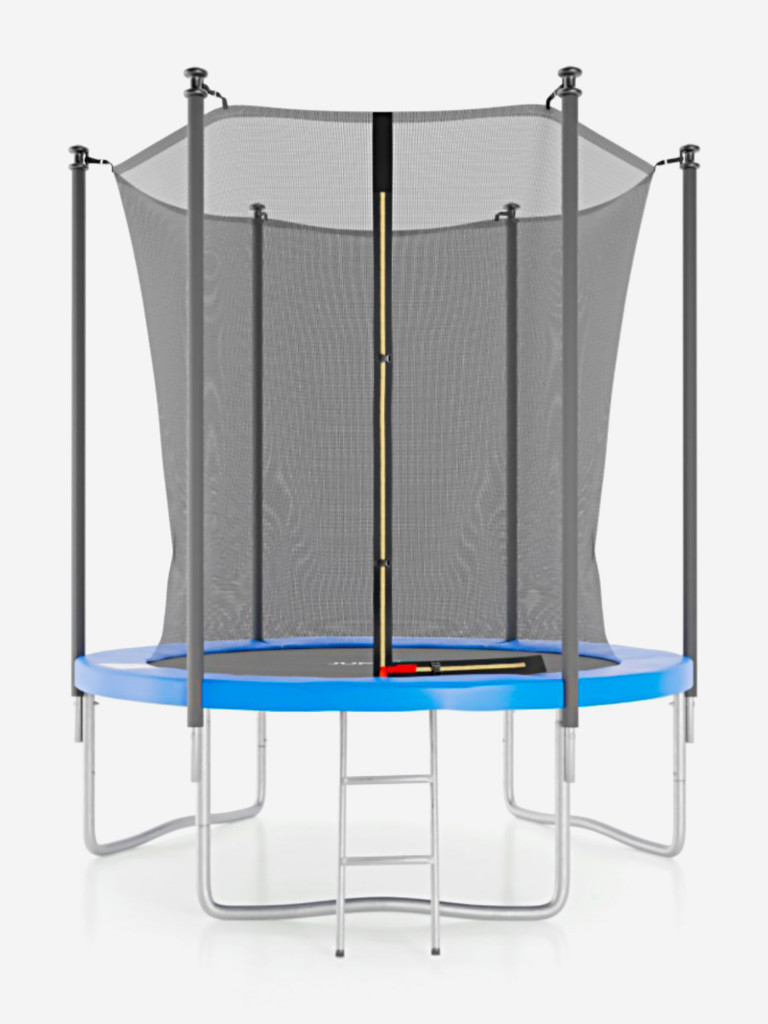 Батут с защитной сеткой DFC JUMP4FUN 6 ft синий с лестницей