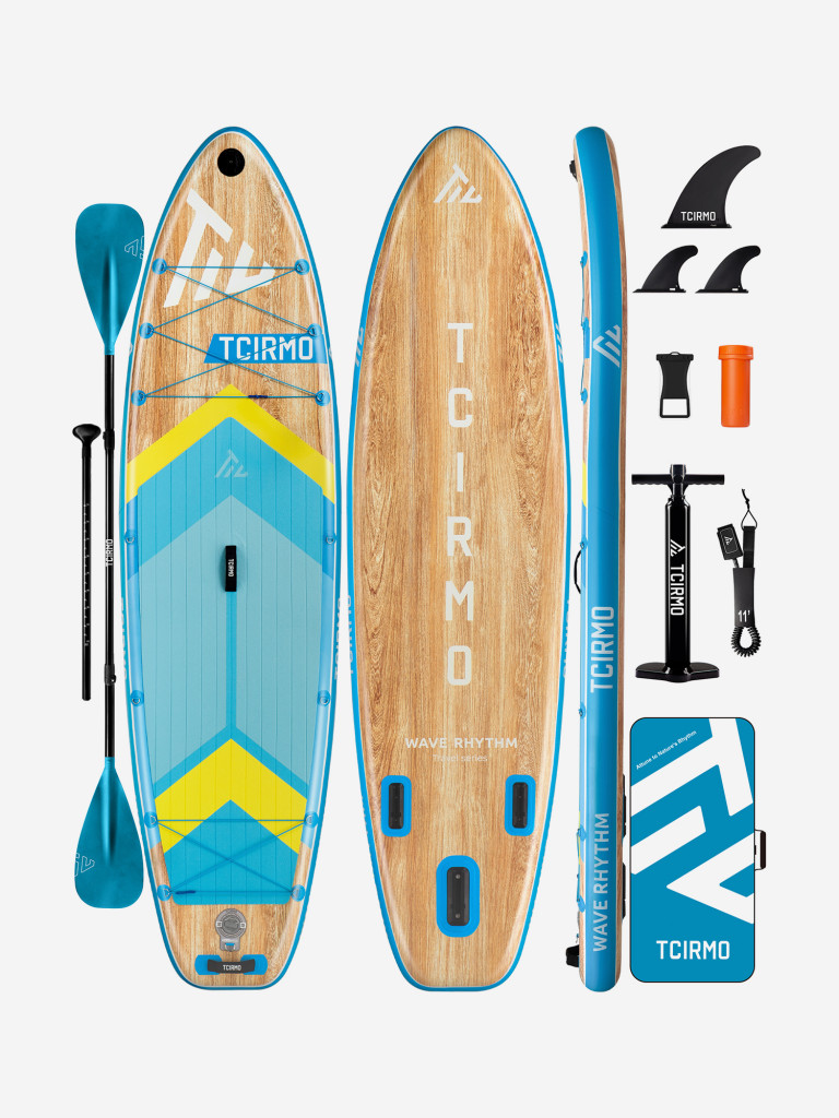 SUP-доска TCIRMO Wave Rhythm WOOD 10'6", надувная, универсальная, 320х84х15 см, до 176 кг