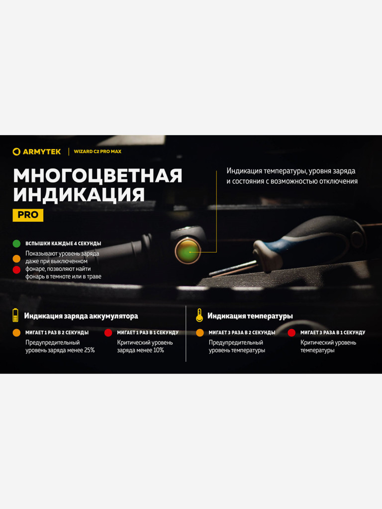 Фонарь налобный Armytek Wizard C2 Pro Max, теплый свет