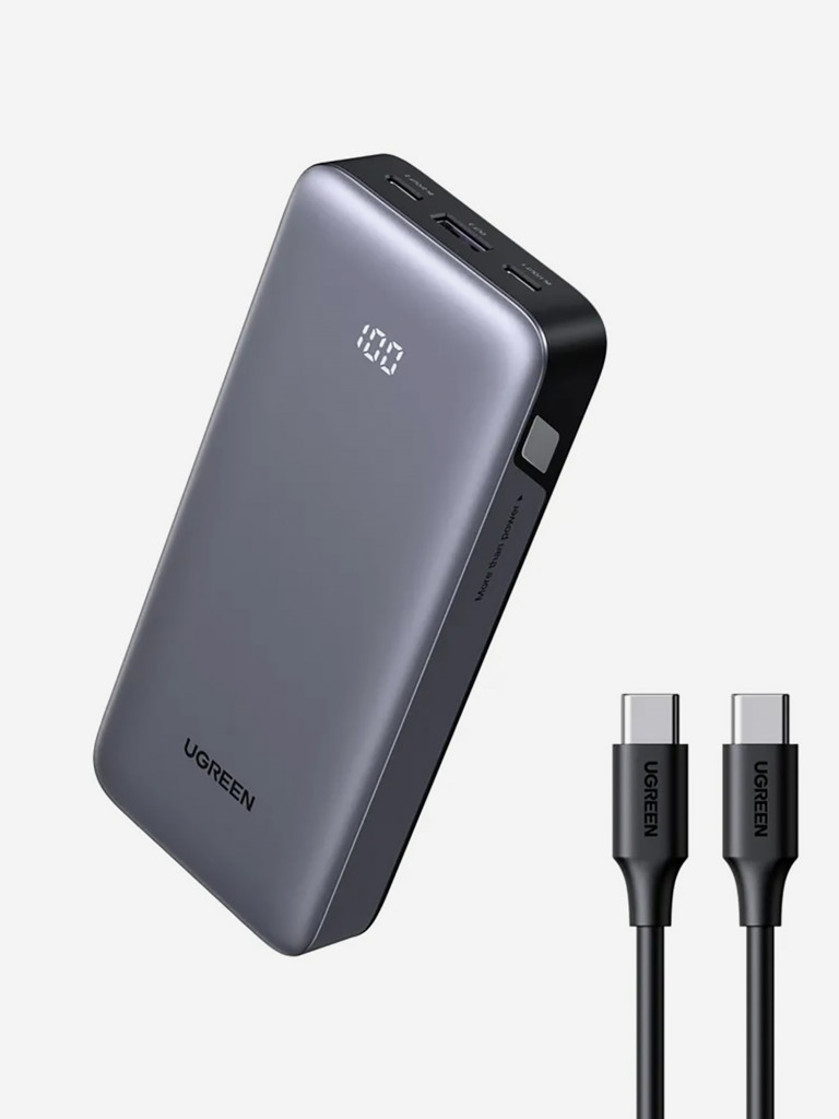 Внешний аккумулятор UGREEN PB532 (55989B) 20000mAh Two-way Fast Charging 2*USB-C&USB-A 30W Power Bank