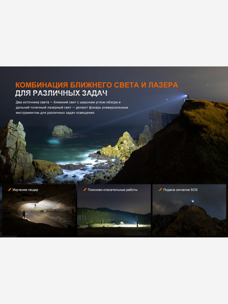 Фонарь светодиодный поисковый Fenix LR36R, 10000 лм