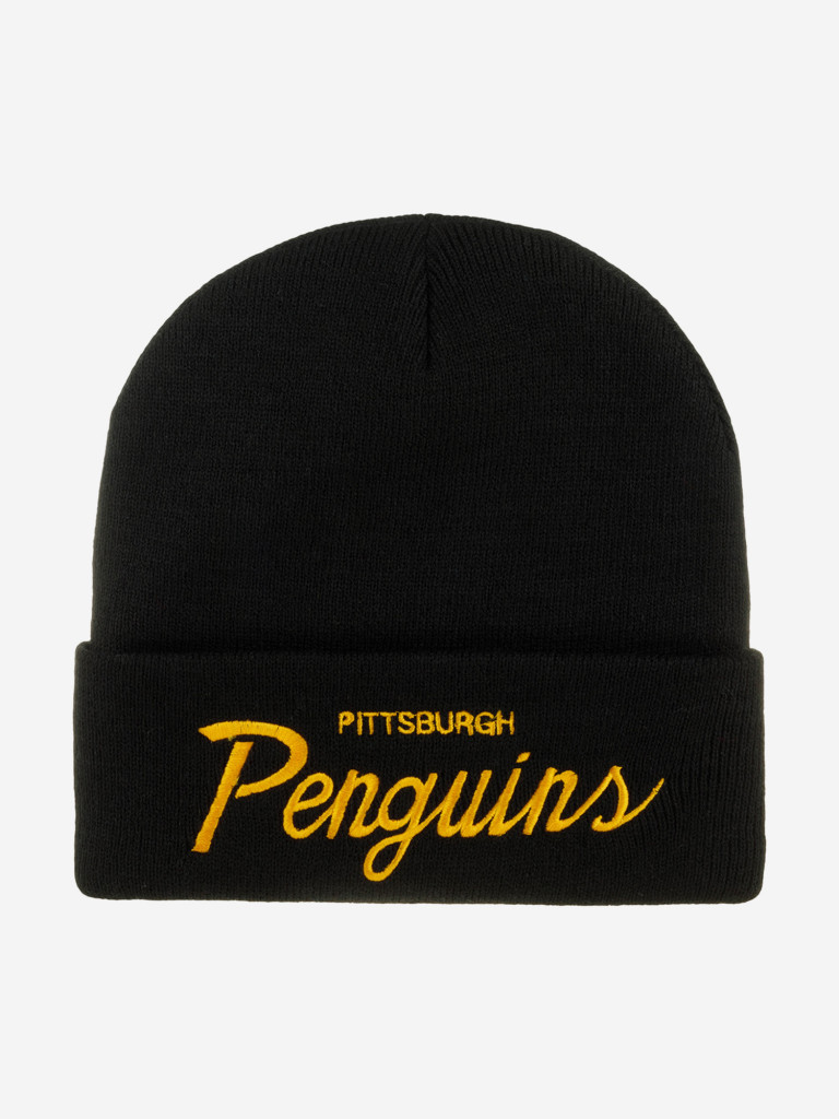 Шапка с отворотом MITCHELL NESS MN2-KK50Z-SCRIPCUF-PITP-BLK Pittsburgh Penguins NHL (черный)