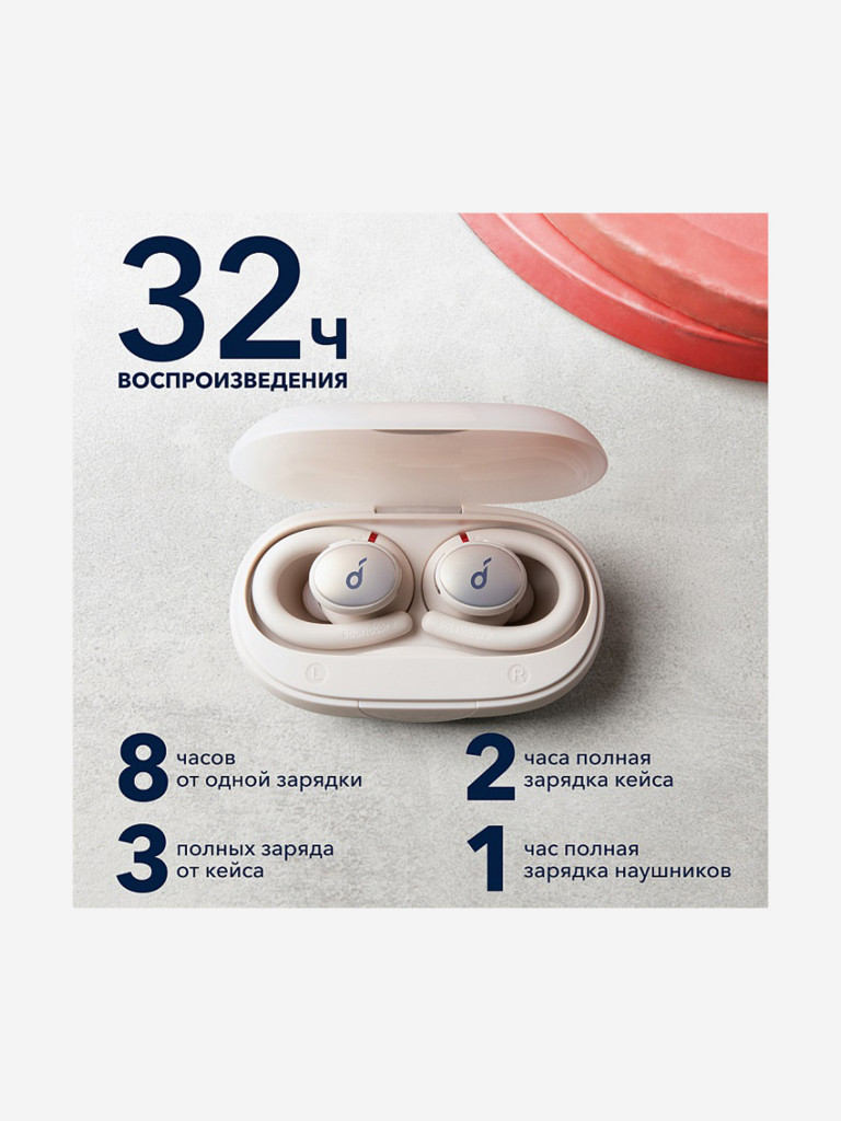 Наушники беспроводные SOUNDCORE Sport X10 A3961 белый