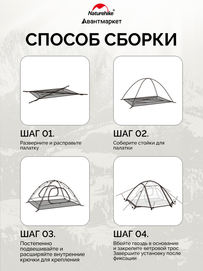 Палатка Naturehike Bleik Series CNK2550WS038 Type A, трехместная, зеленая
