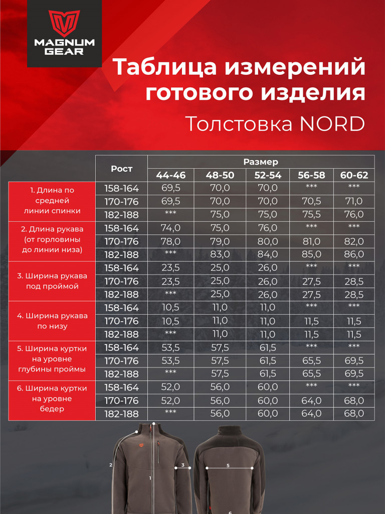 Толстовка флисовая для рыбалки и охоты MAGNUM GEAR NORD графит/черный