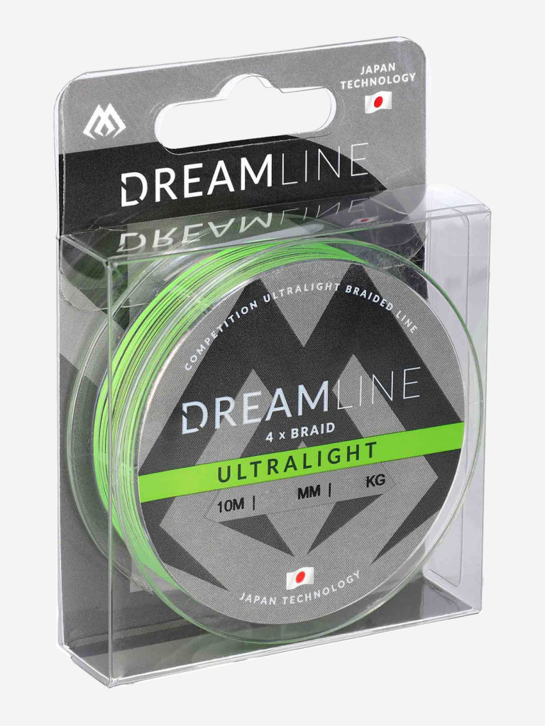 Плетеный шнур Mikado DREAMLINE Ultralight 0.058 fluo green (10 м) - 4.43 кг.