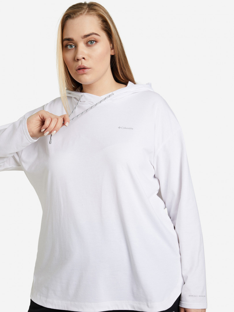 фото Джемпер женский columbia sun trek hooded pullover, plus size, белый