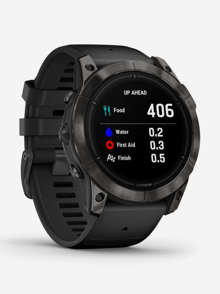 Спортивные часы Garmin EPIX PRO (Gen 2) Sapphire Edition 51 мм, титановый угольно-серый, DLC, черный силиконовый ремешок