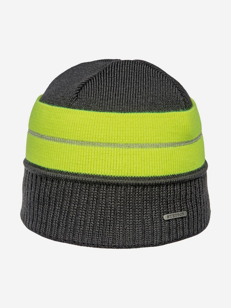 Шапка с отворотом STETSON 8599304 BEANIE MERINO (серый)