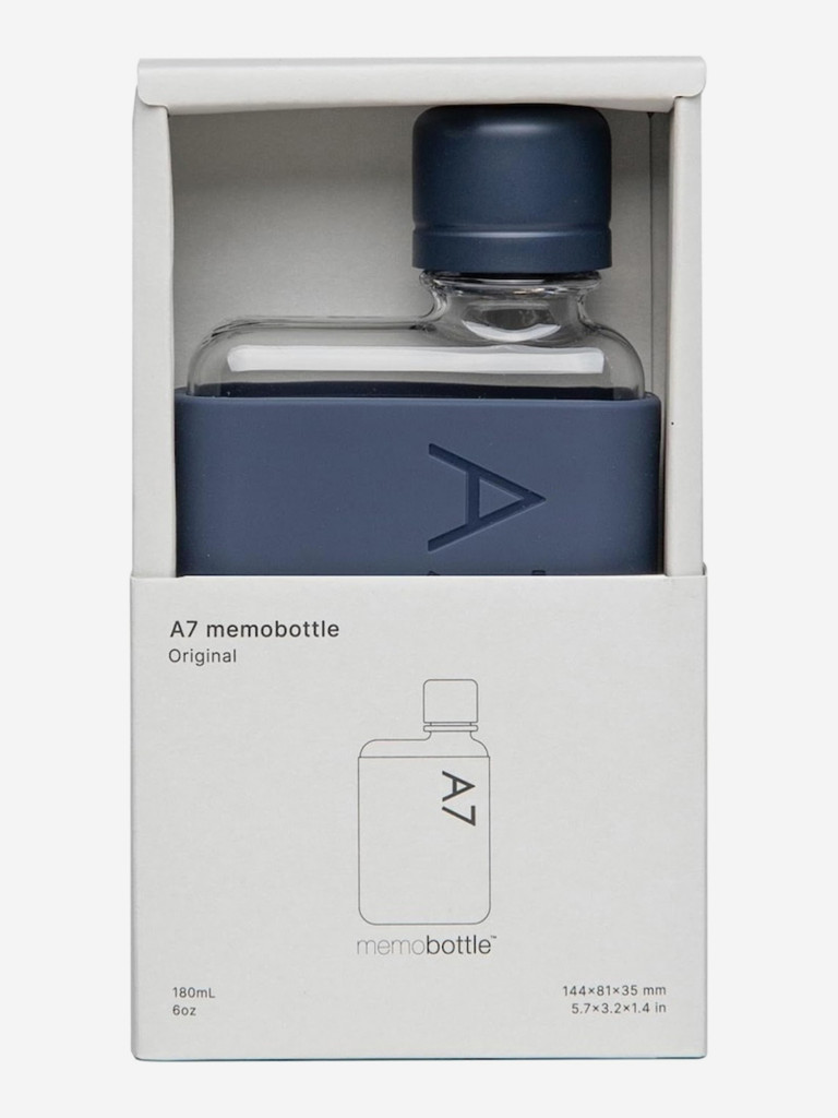 Бутылка с силиконовым чехлом Memobottle A7, синий