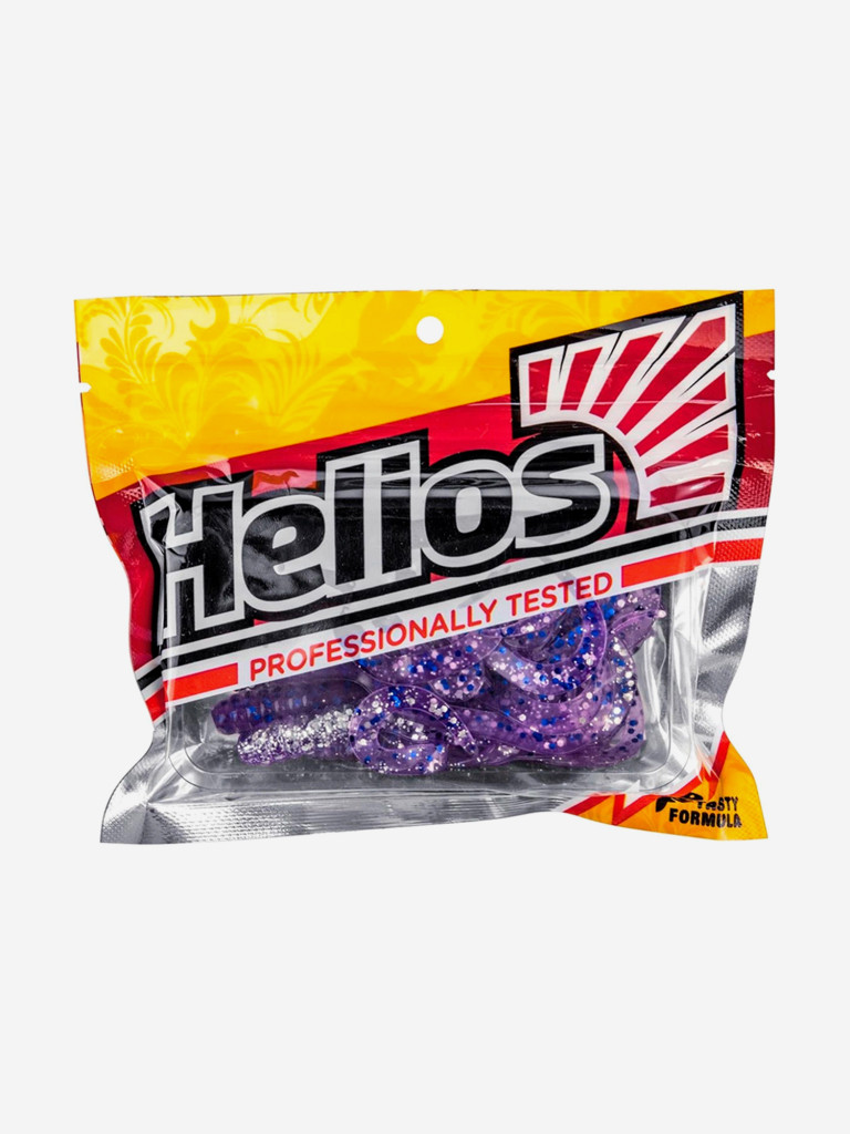 Мягкая приманка Helios Credo Four Tail, 3,35" / 8,5 см, Silver Sparkles & Fio, 10 штук (HS-20-036)