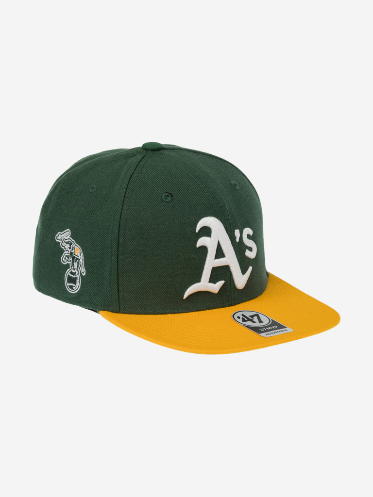 Бейсболка с прямым козырьком 47 BRAND B-SRSTT18WBP-DGC Oakland Athletics MLB (зеленый)
