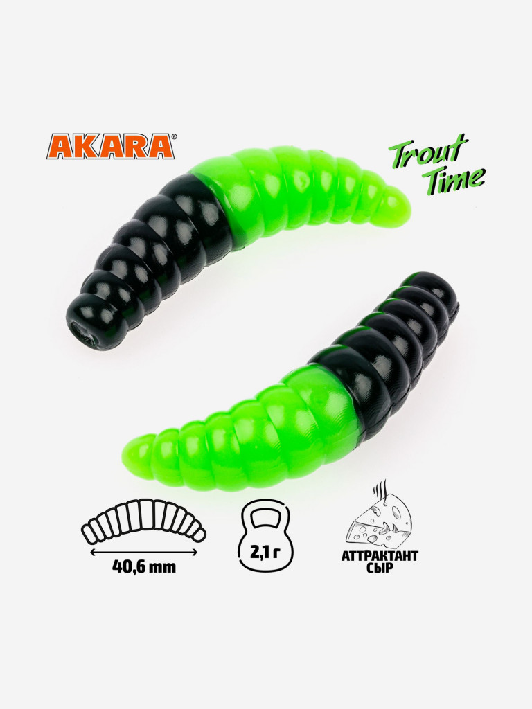 Силиконовая приманка Akara Trout Time MAGGOT 1,6 Cheese 455 (20 шт.)