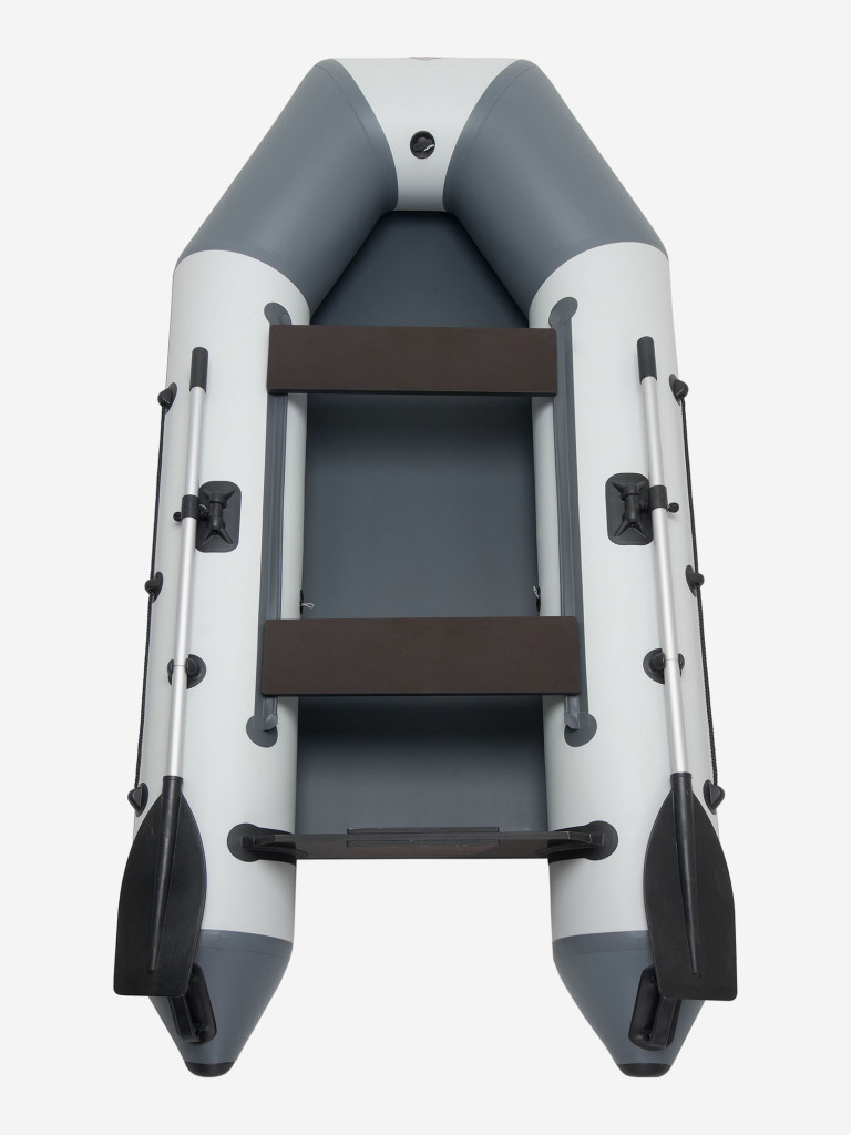 Лодка ПВХ надувная под мотор Yukona 280 TLЛЮКС двухместная для рыбалки с жестким дном. серый-комбинированный