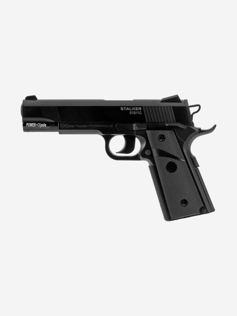 Пневматический Кольт 1911 Stalker пистолет газовый металлический 4.5мм
