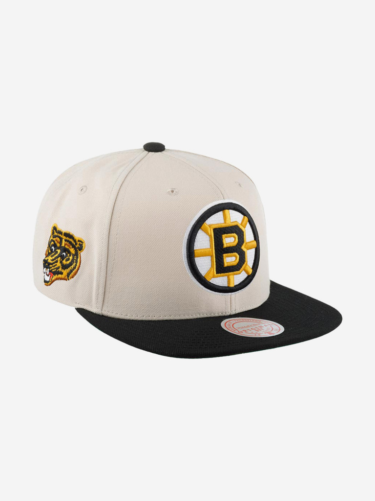 Бейсболка с прямым козырьком MITCHELL NESS 6HSSSH22085-BBNOFWH Boston Bruins NHL (бежевый)