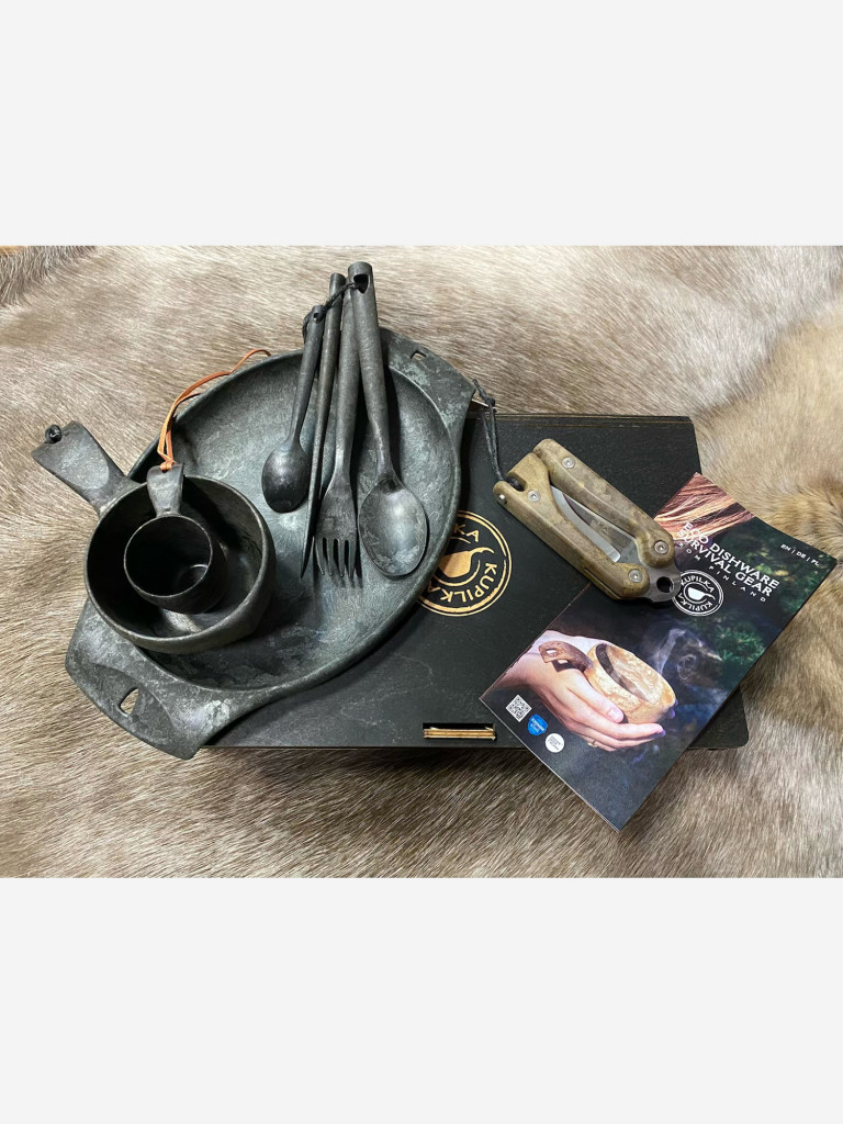 Финский набор посуды Kupilka Platinum Wood Box, цвет: черный