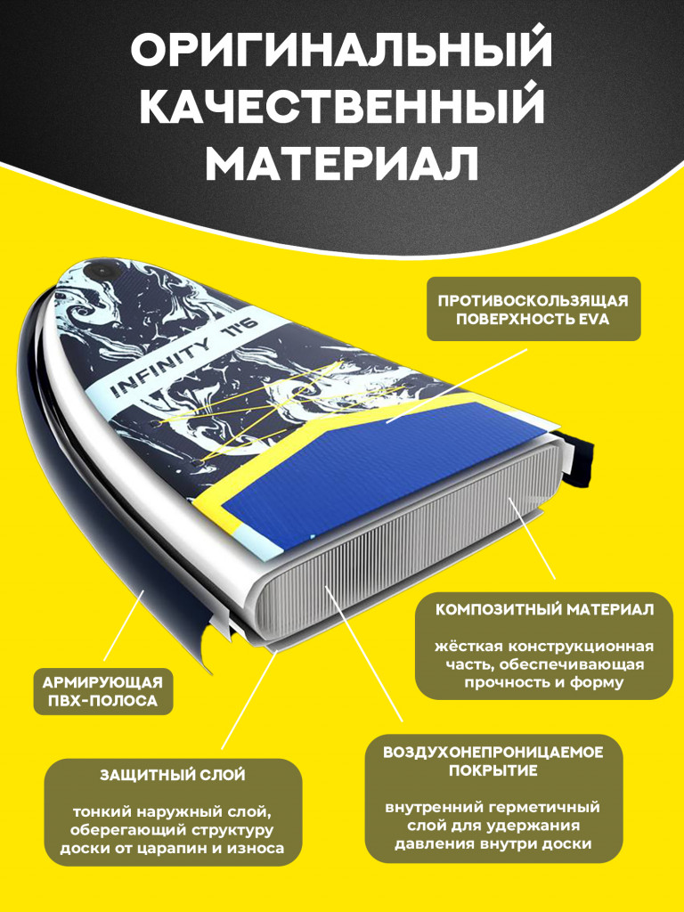 Надувной сапборд MARIVA Infinity OCEAN PRO, 11'6" 351x89x15 см