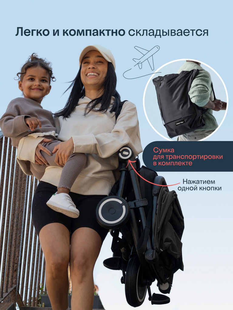 Велосипед детский трехколесный с ручкой SmarTrike Traveler Midnight Blue