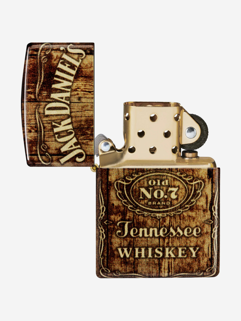 Зажигалка бензиновая ветроустойчивая Zippo Jack Daniel's 540 Tumbled Brass