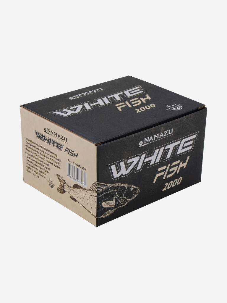 Катушка безынерционная Namazu White Fish WF3000, 4+1 подшипник, металлическая шпуля + запасная.