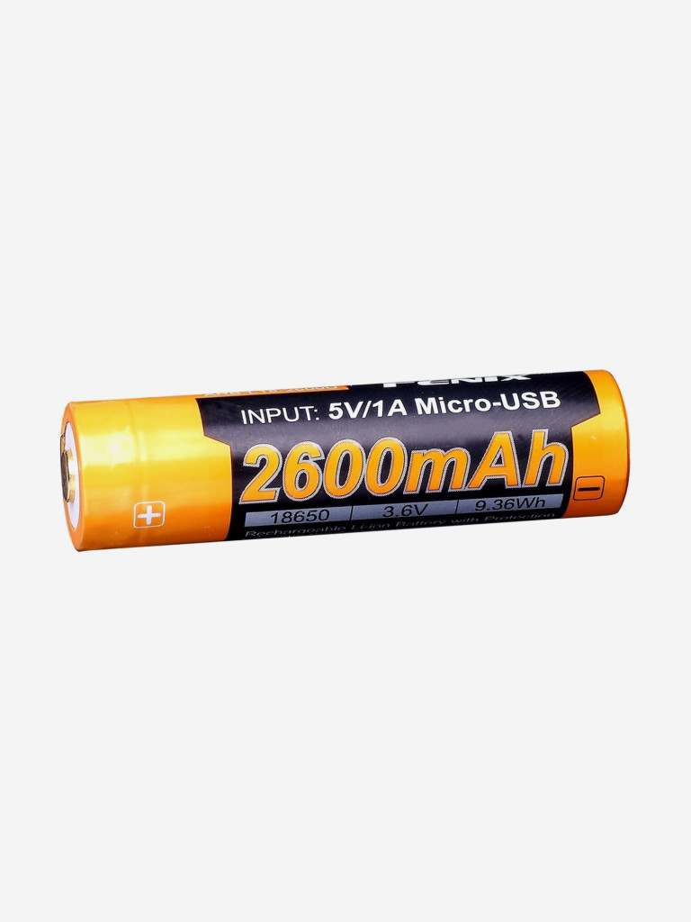 Аккумулятор Fenix, 18650 ARB-L18 2600U мАч, с разъемом для USB