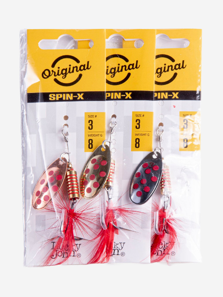 Блесна вращающаяся Lucky John SPIN X ROUND, набор 3 шт.