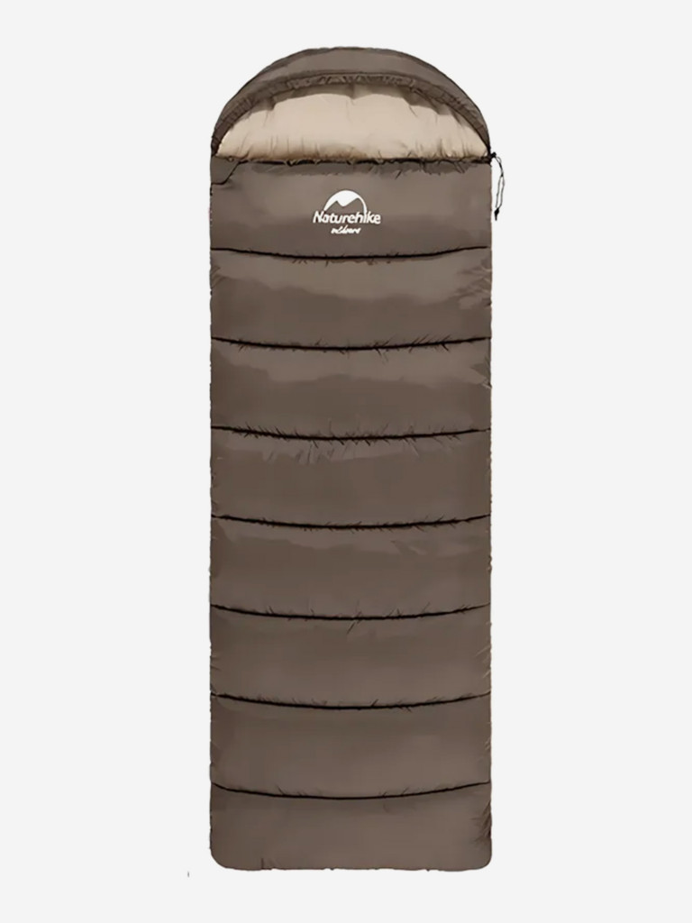 Спальный мешок Naturehike U350S с капюшоном, коричневый