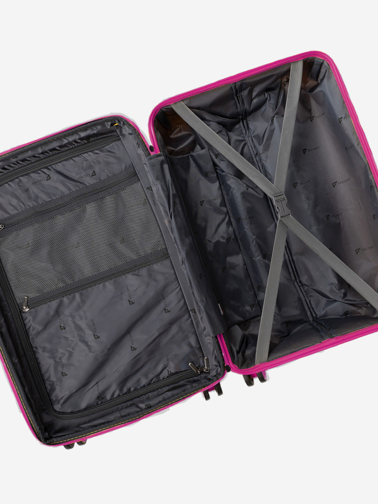 Чемодан на колесах L фуксия Feelway