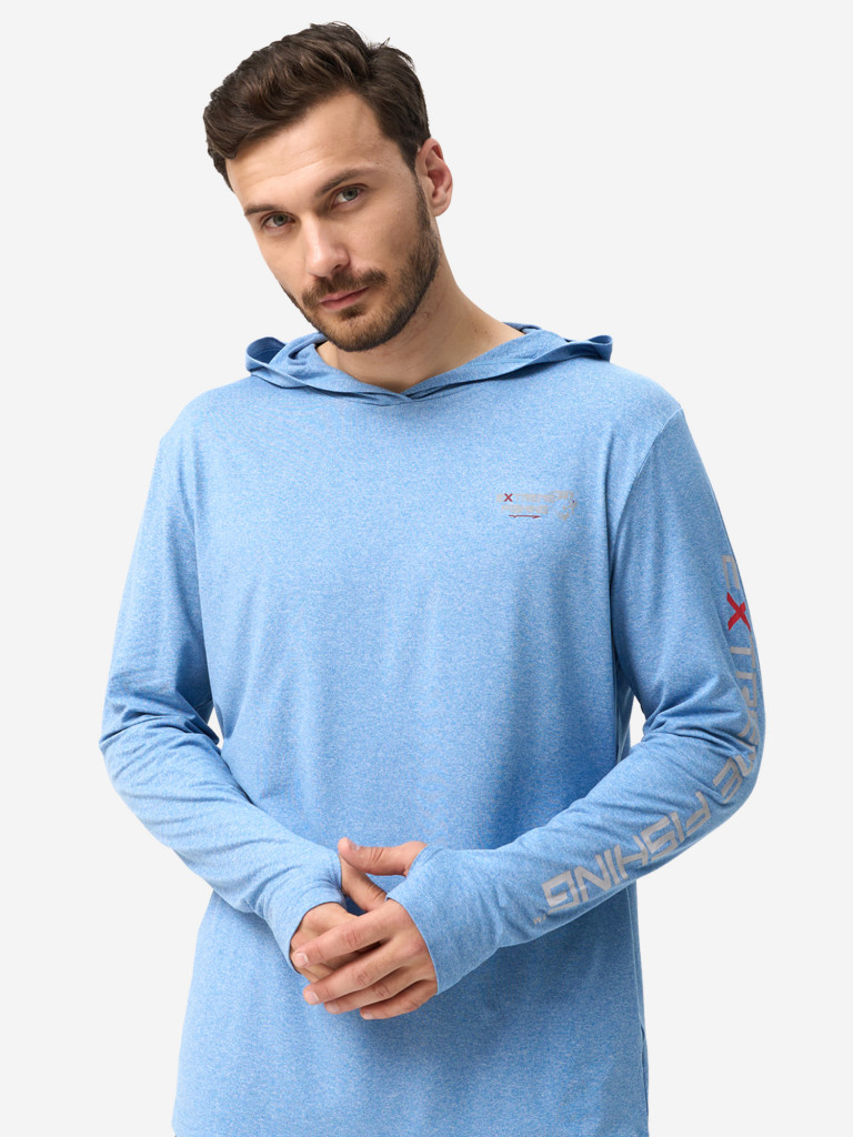 Лонгслив мужской Extreme Fishing PSS-G303H с капюшоном, с защитой от солнца UPF50+ для рыбалки