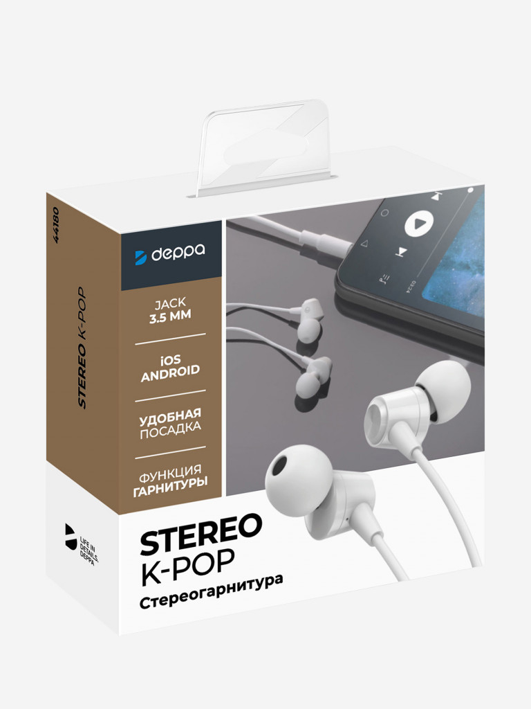 Стереогарнитура Stereo K-Pop jack 3.5 mm, 1.2 метра