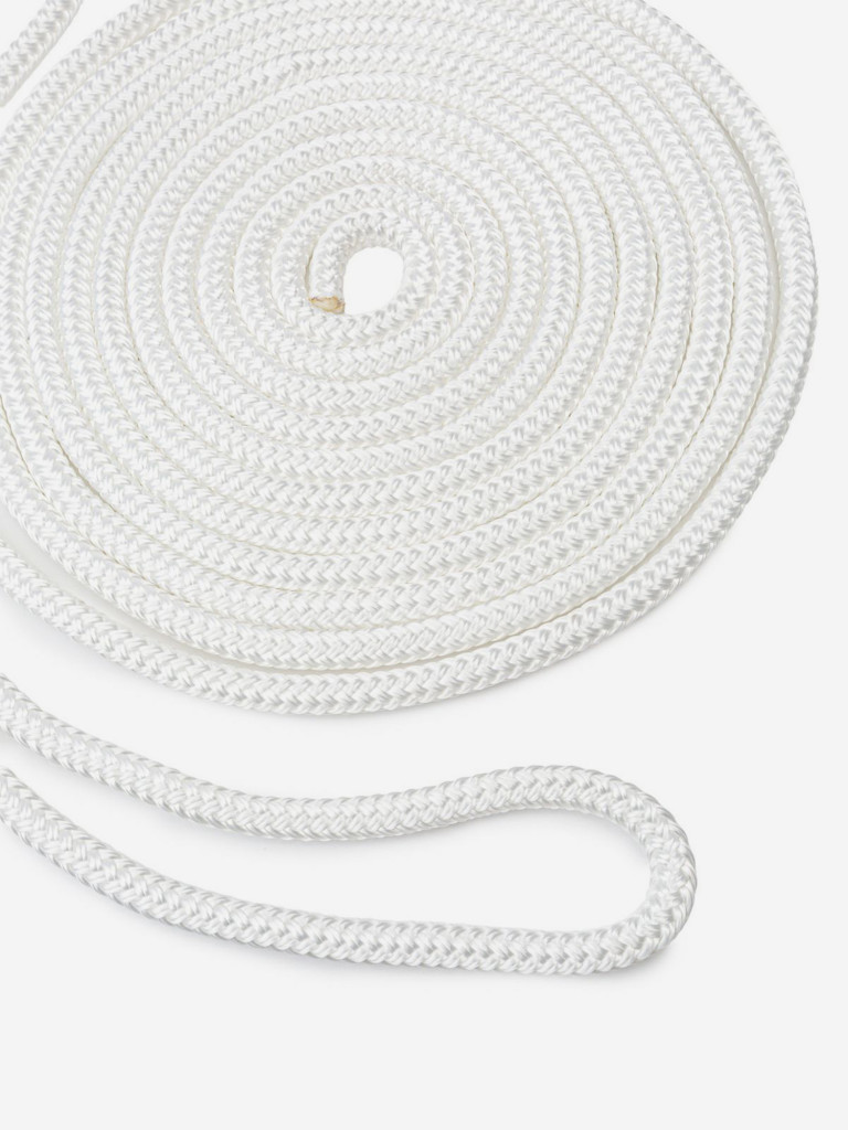 Шнур плетеный швартовый с огоном 30 см Dock Cord, Петроканат, 12.0 мм/2800 кг, 6 м, белый