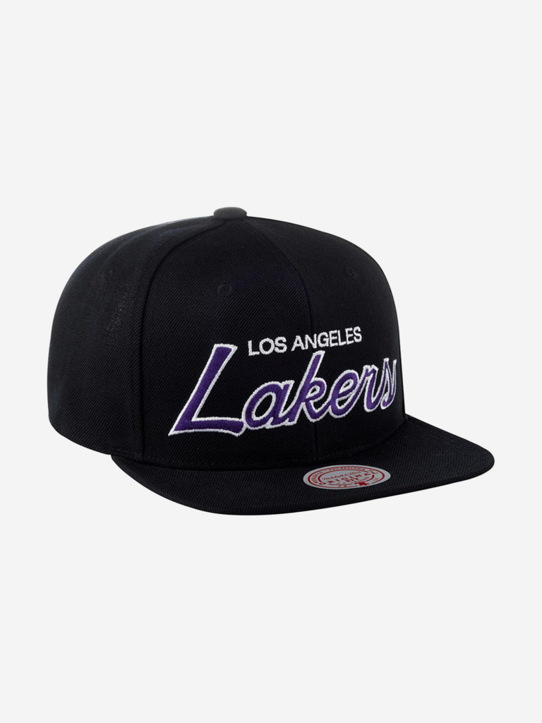 Бейсболка с прямым козырьком MITCHELL NESS HHSS3280-LALYYPPPBLCK Los Angeles Lakers NBA