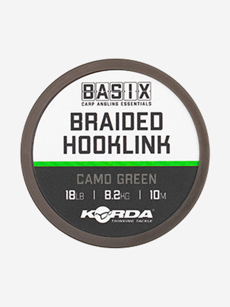 Поводковый материал KORDA Basix Braided Hooklink 18lb 10м Camo green