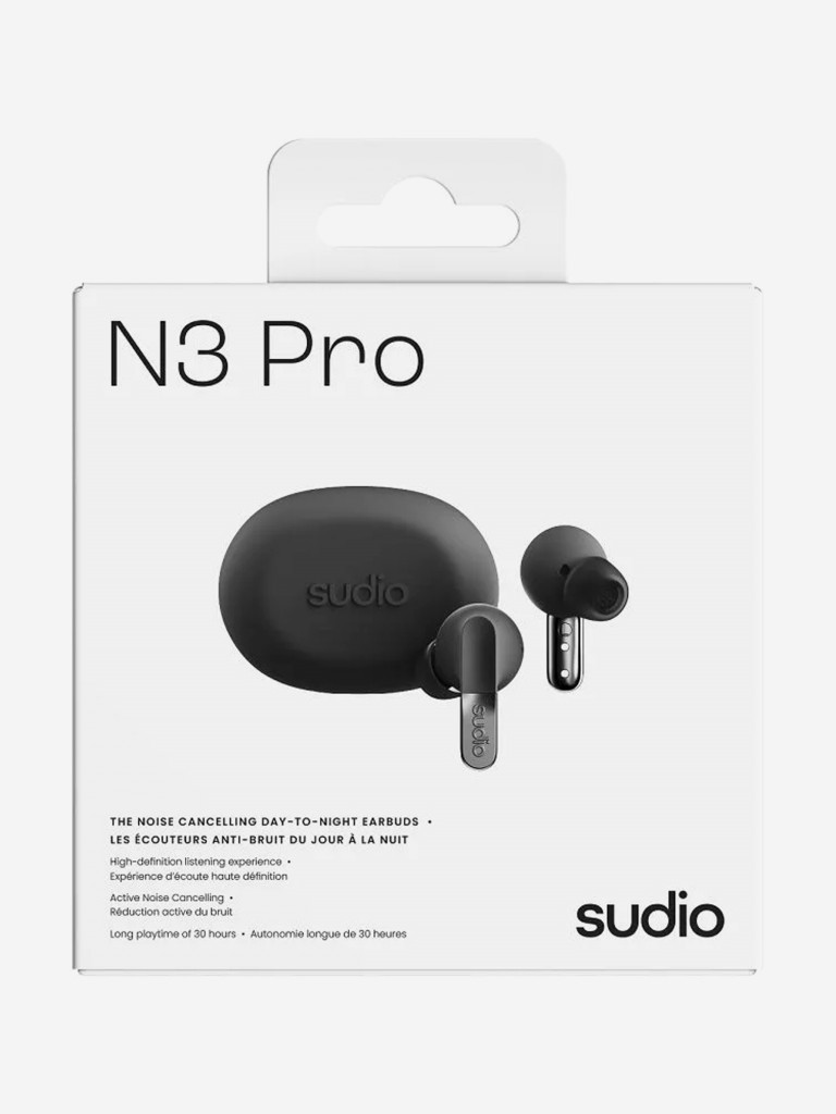 Беспроводные наушники Sudio N3 Pro In-Ear TWS Headphone с активным шумоподавлением, цвет: черный