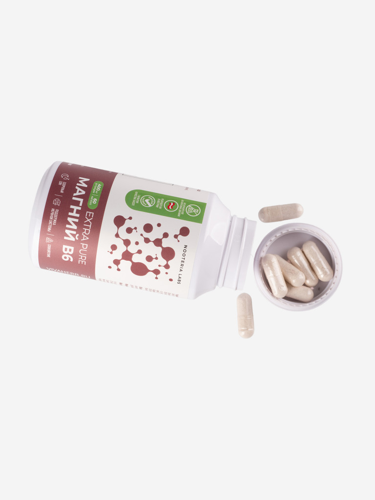 Магний B6 Extra Pure Nooteria Labs, 60 капсул