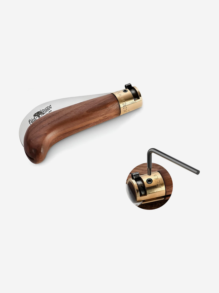 Нож складной Old Bear Pruning садовый изогнутый, клинок 70 мм, размер S, сталь, орех