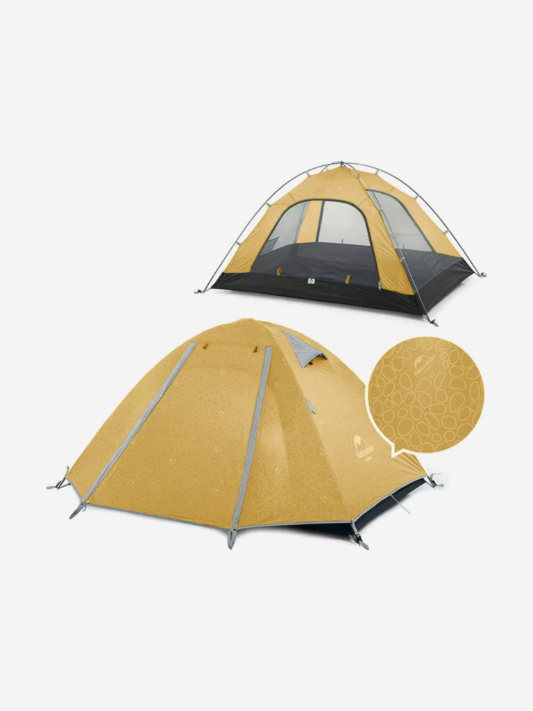 Палатка Naturehike P-Series 4-местная, алюминиевый каркас, желтая