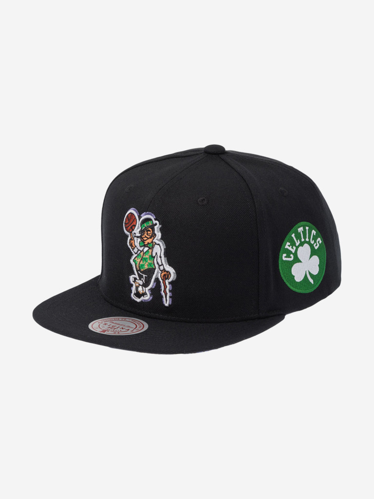 Бейсболка с прямым козырьком MITCHELL NESS HS11485-BCEBLCK Boston Celtics NBA (черный)